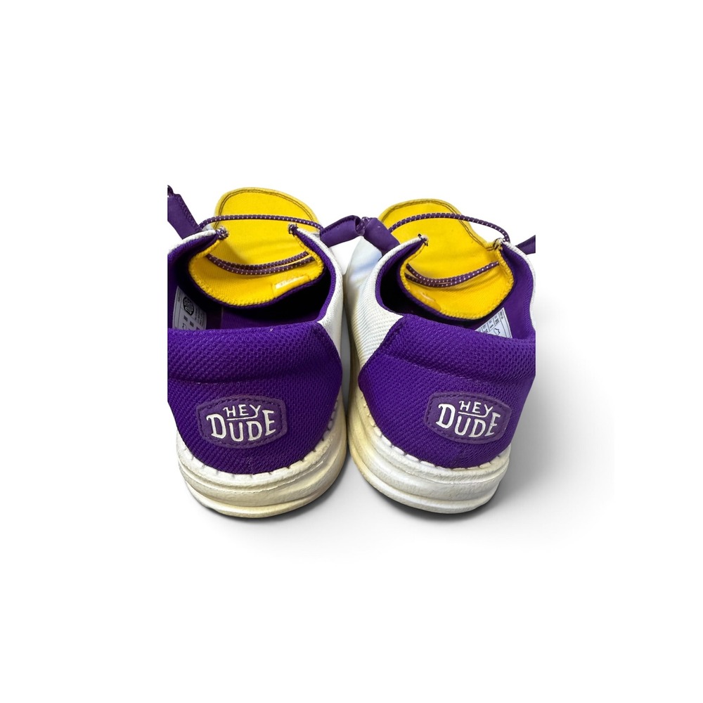 Hey Dude Wendy LSU Tigers Purple Gold Mesh Slip On Loafers Womens Size 8 - Picture 5 of 7